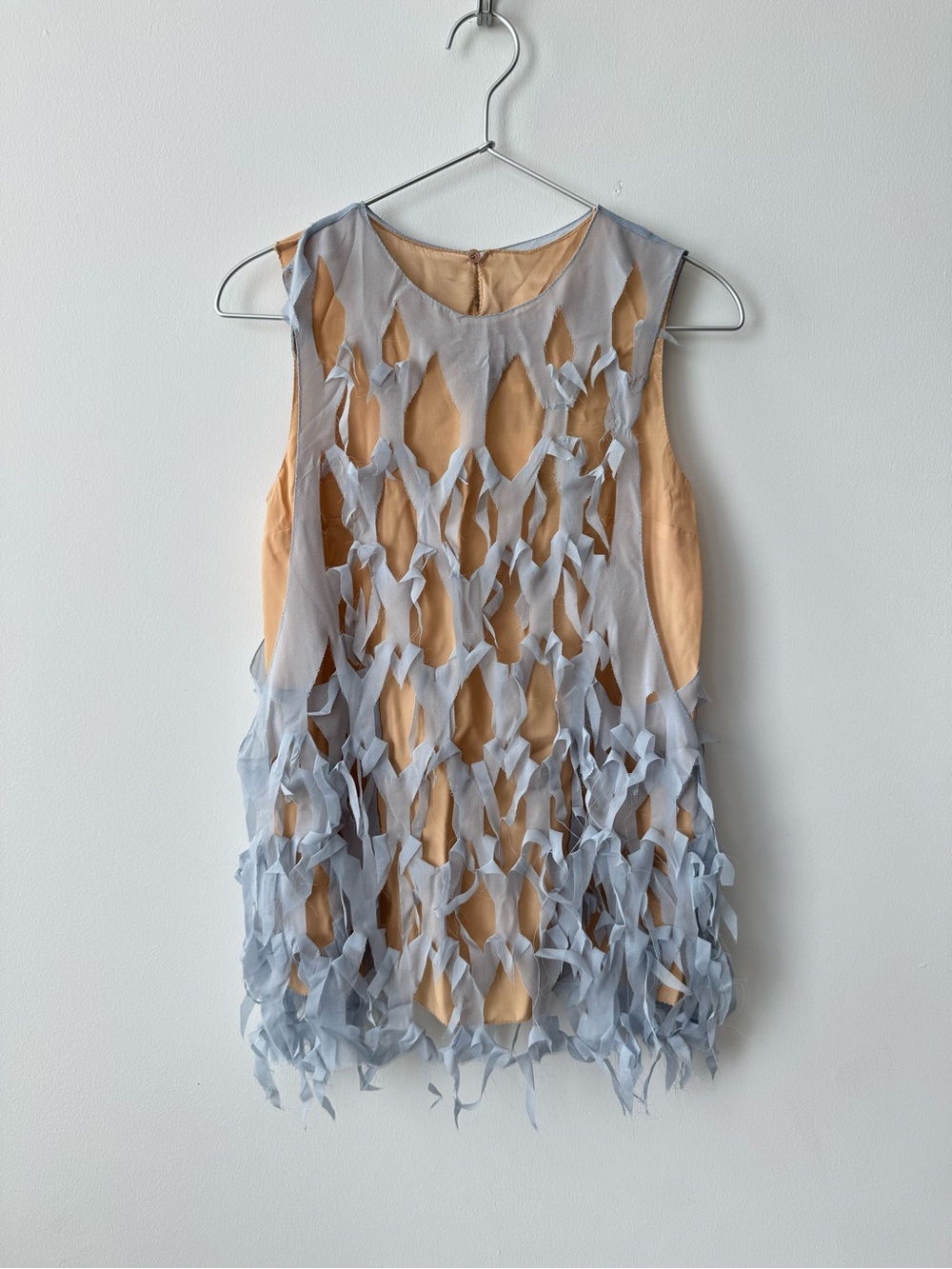 Maison Margiela Pale Blue Deconstructed Silk Top with Underlay - Size 40IT